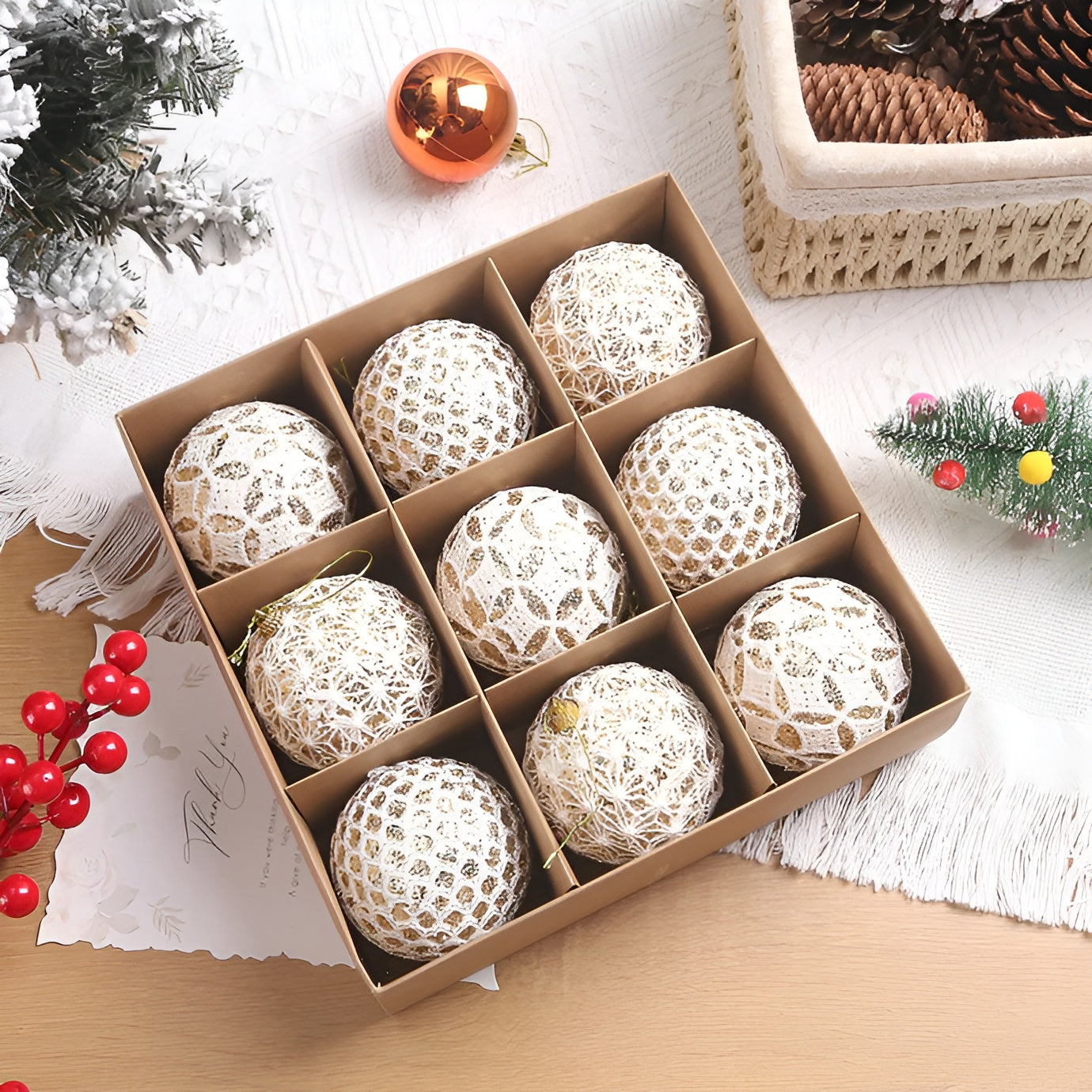 Weihnachtskugeln Set | Elegante Christbaumkugeln aus Kunststoff 6