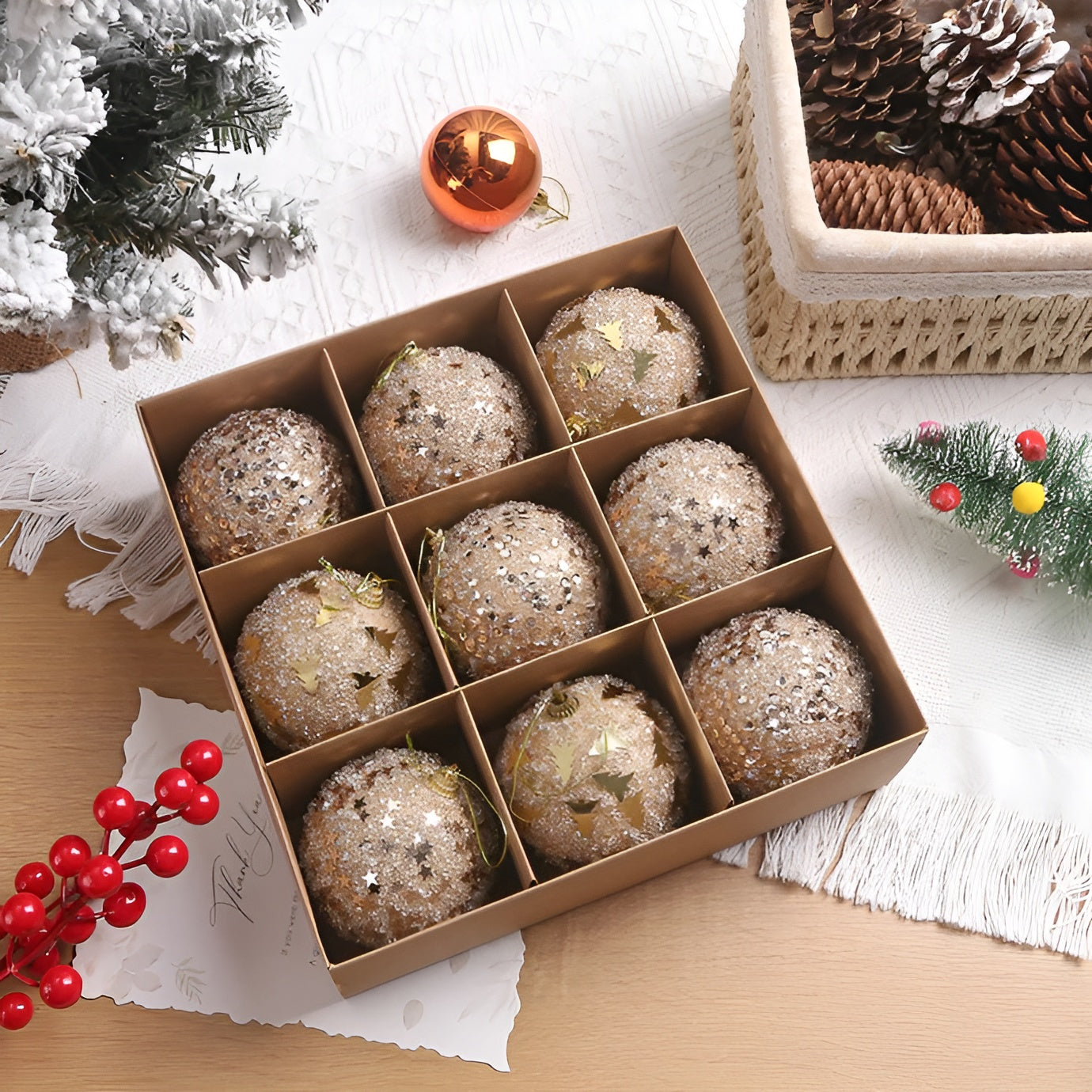 Weihnachtskugeln Set | Elegante Christbaumkugeln aus Kunststoff 7