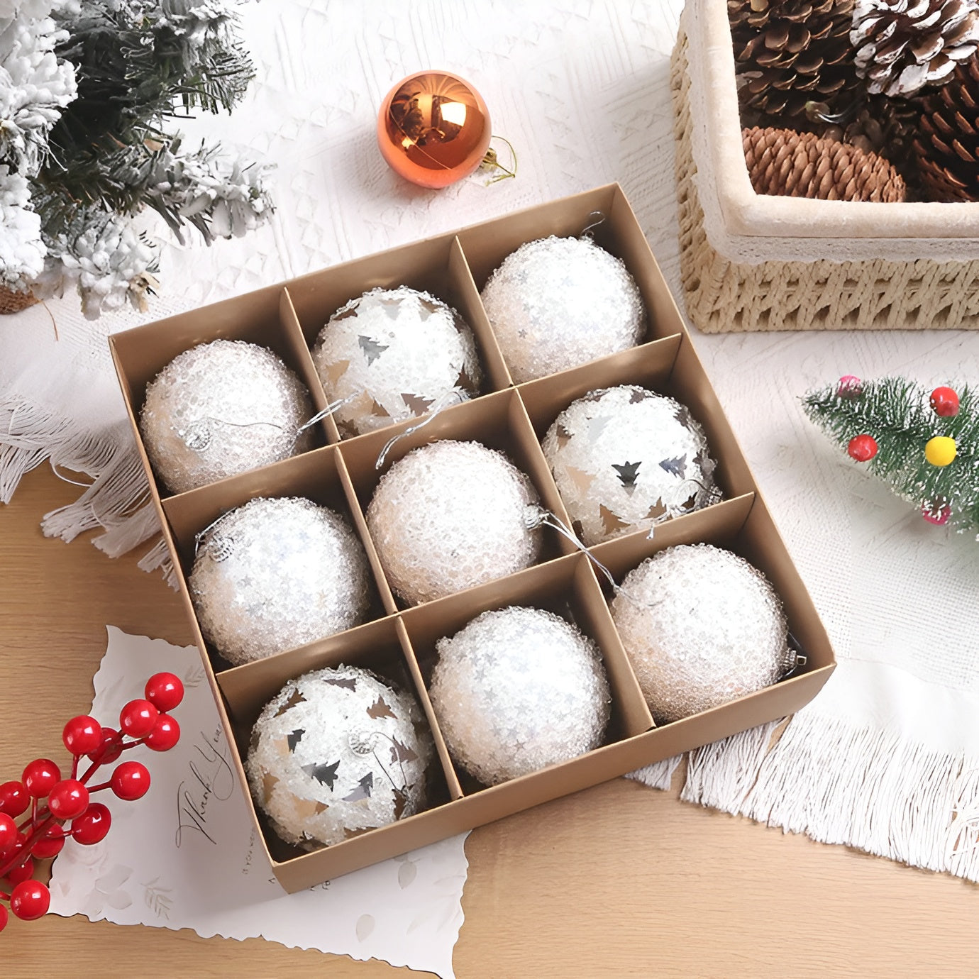 Weihnachtskugeln Set | Elegante Christbaumkugeln aus Kunststoff 8