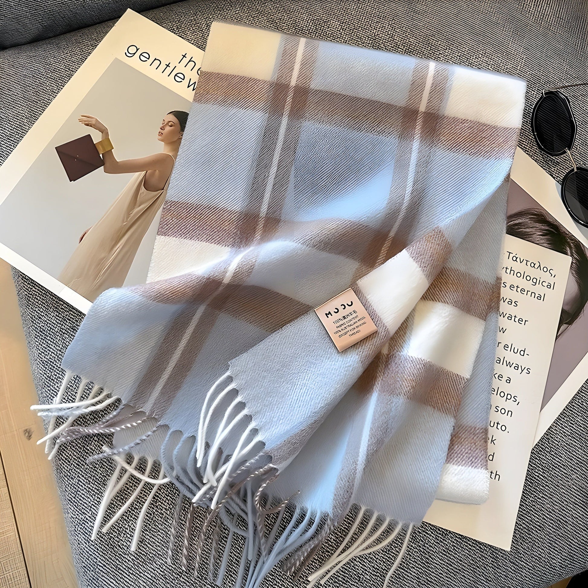 Winterschal mit Karomuster | Kaschmir Schal für Damen 13