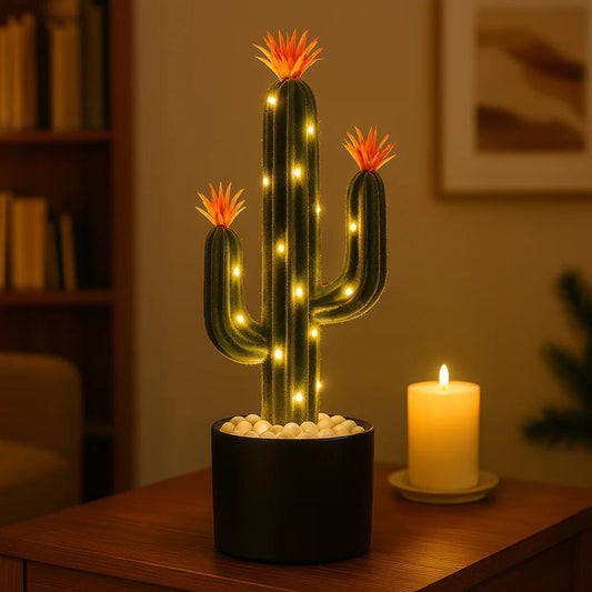 Wüstenblüten-Kaktuslampe | LED Tischleuchte 0
