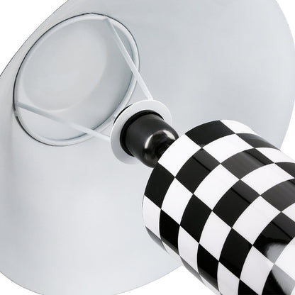 Tischleuchte zylindrisch Checkers, H.52 cm