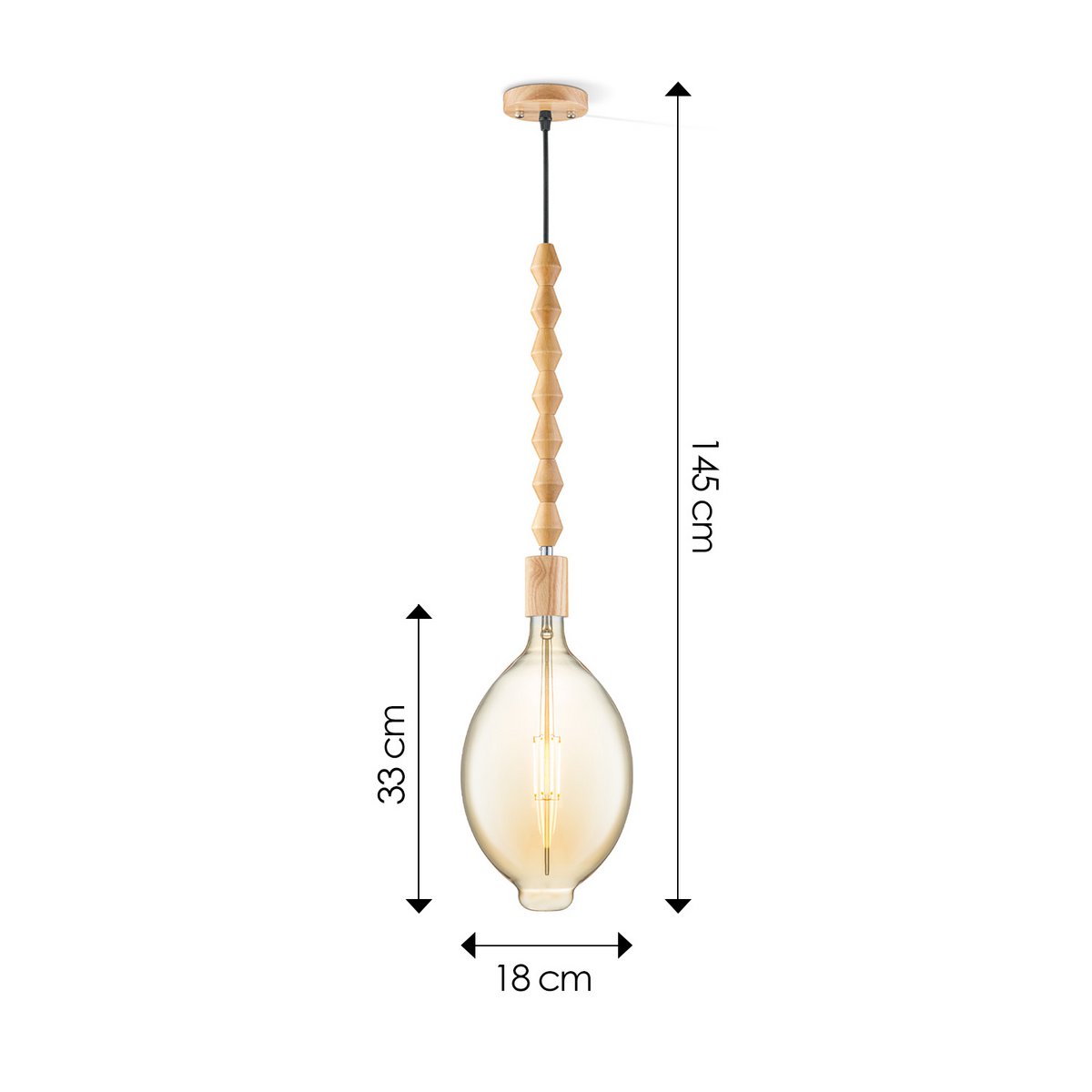 Hängelampe Dana Ovaal – LED-Lampe – dimmbar E27 bernsteinfarben