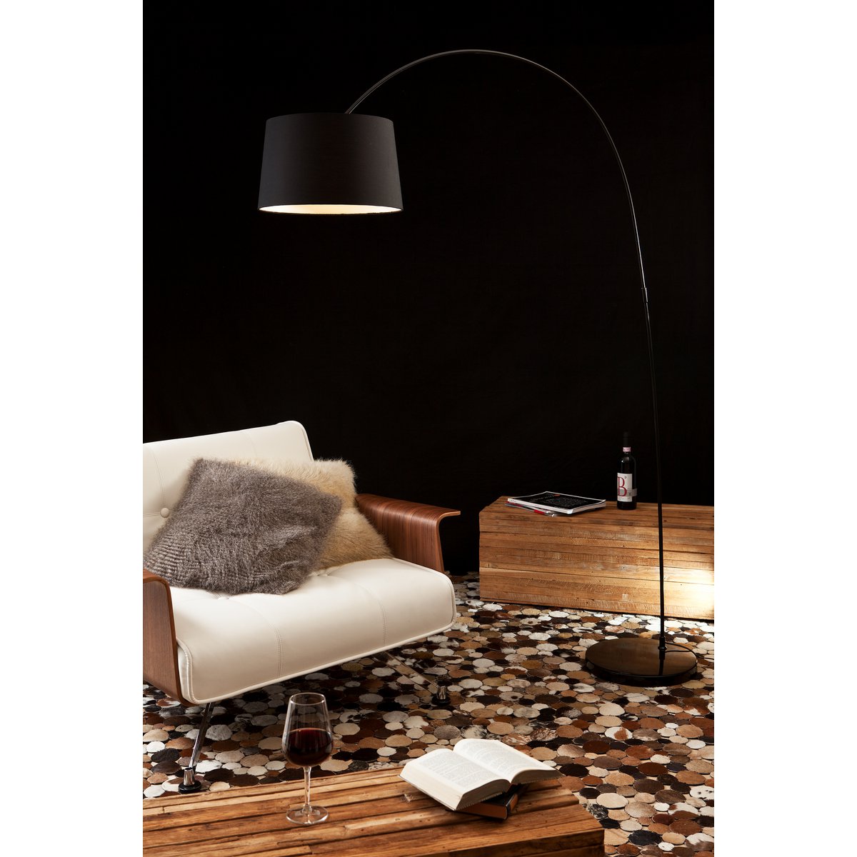 Bogenlampe 205 cm schwarz