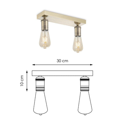 Aufbaustrahler Nitro 2 - inkl. dimmbarer LED-Lampe - Messing