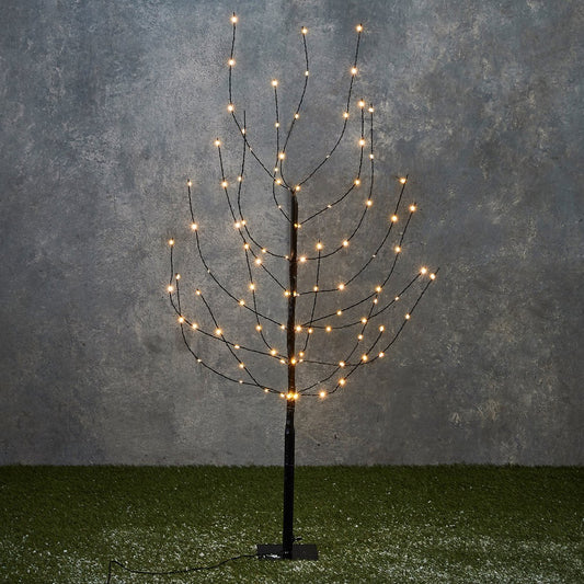 Baum mit warmweißer LED-Beleuchtung – H110 x Ø12 cm – Schwarz