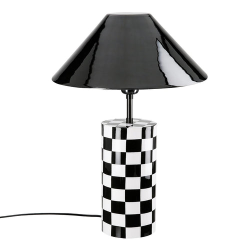Tischleuchte zylindrisch Checkers, H.52 cm