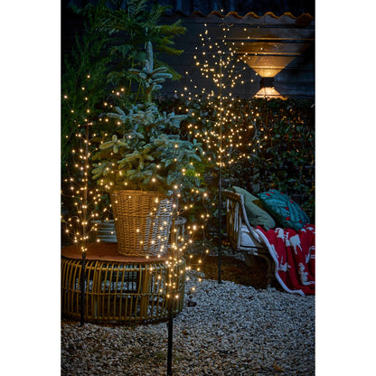 Baum mit warmweißer LED-Beleuchtung – H110 x Ø12 cm – Schwarz