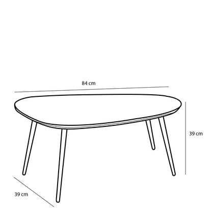 Jailey Beistelltisch – 2er-Set – L84 x B39 x H39 cm – recyceltes Holz – Braun