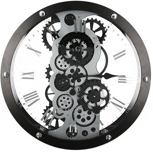Wanduhr"Industry"schwarz/silber D.52cm
