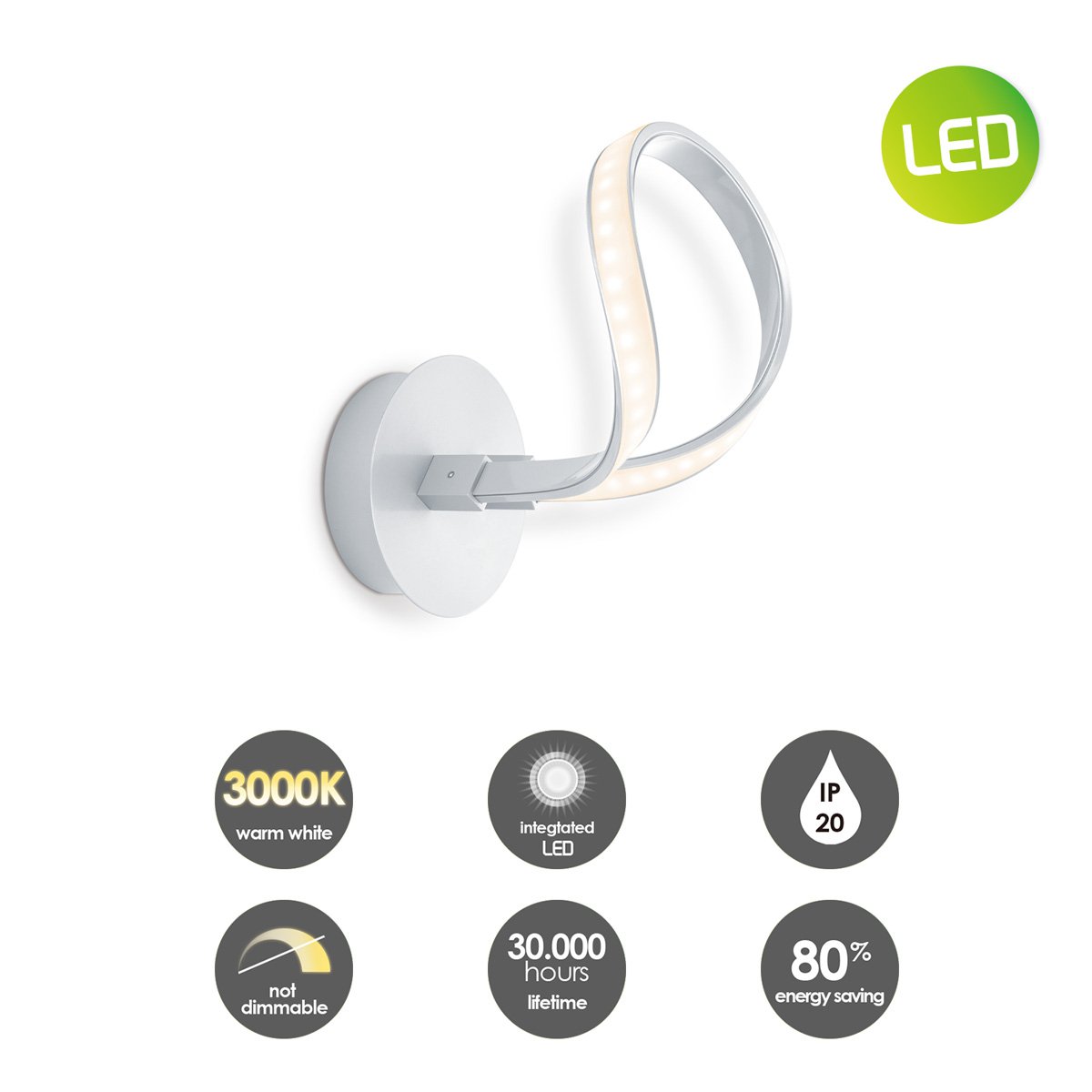 Design LED-Wandleuchte String | 17/20/23,5 cm | Aluminium