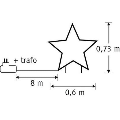 Garden d'Light Star Gartenstecker mit warmweißer LED-Beleuchtung – L60 x H73 cm – Schwarz