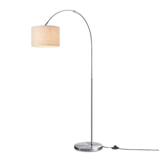 Duke Boog Stehlampe Mattsatin – Lampenschirm aus Leinen