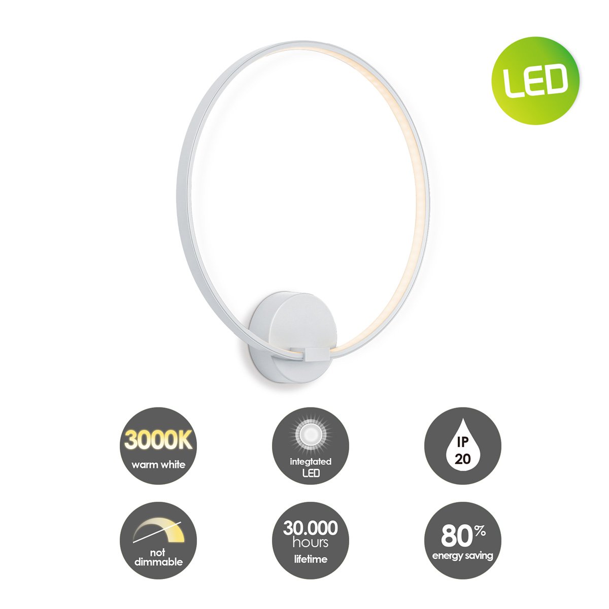 LED Wandleuchte Eclips | 35/10/37,5 cm | Aluminium