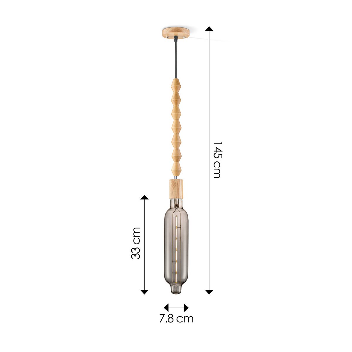 Hängelampe Dana Tube - LED G78 Lampe - dimmbar E27 Rauch