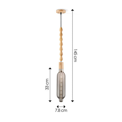 Hängelampe Dana Tube - LED G78 Lampe - dimmbar E27 Rauch