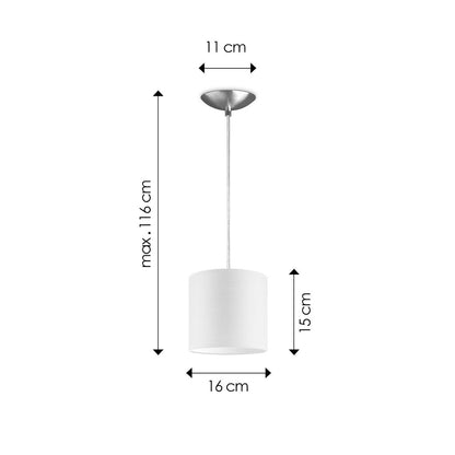 Hängelampe Bling mit Lampenschirm, E27, weiß, 16cm