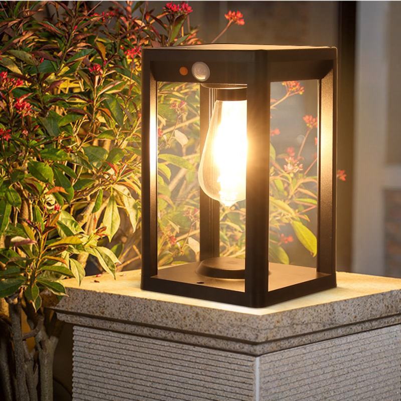 Solar Säulenlampe mit LED-Beleuchtung und Bewegungsmelder | Wetterfestes Aluminiumdesign für Außenbeleuchtung Garten-2