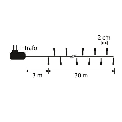 Luca Smart Lighting Schlangen-Weihnachtsbaumbeleuchtung mit 1500 LED-Lichtern – L3000 cm – Mehrfarbig