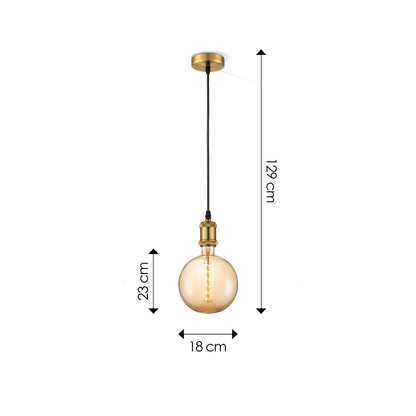 Hängelampe Bronze Vintage - dimmbar E27 Bernstein