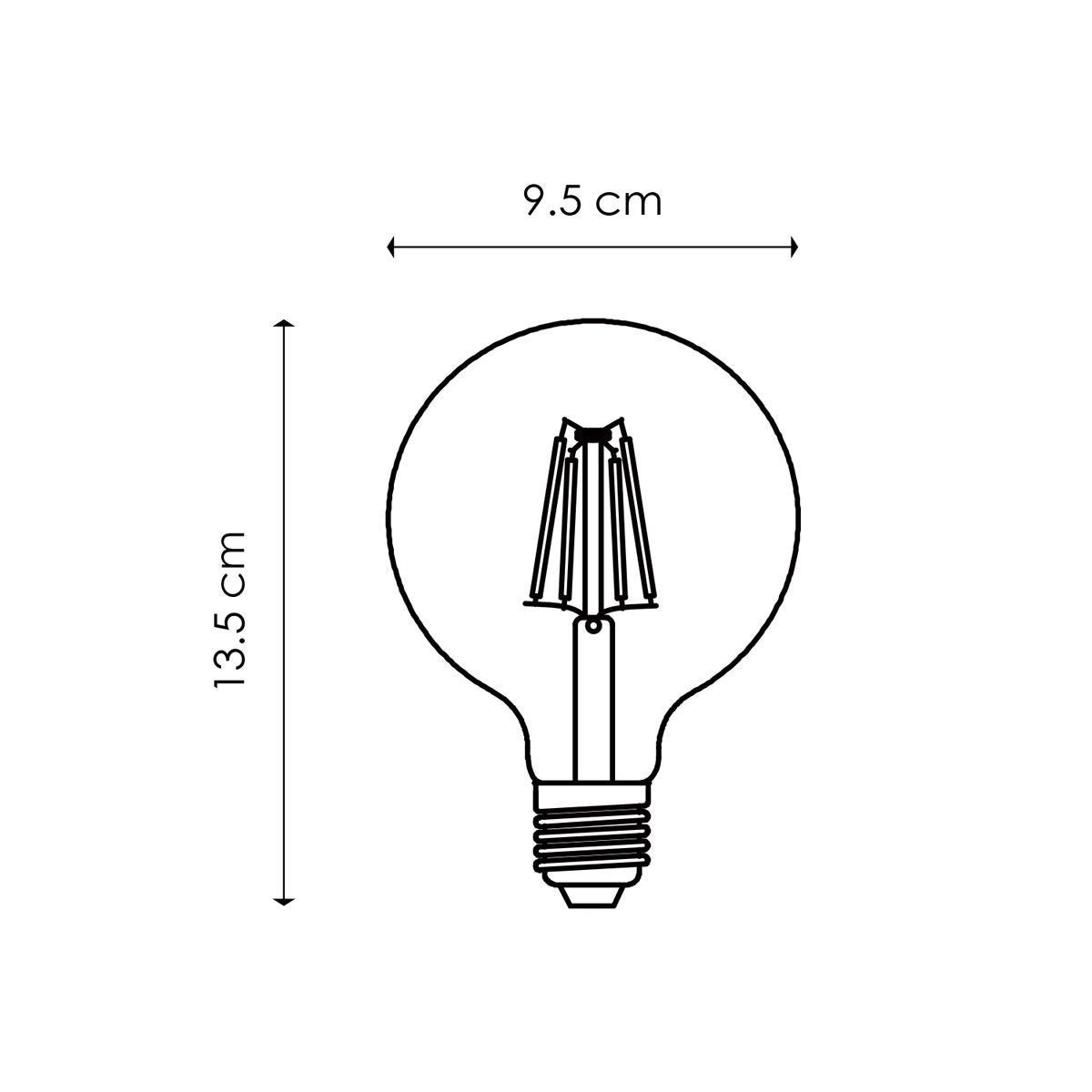 Dimmbare LED Globe Deco E27 G95 4W 340Lm 2700K Gold