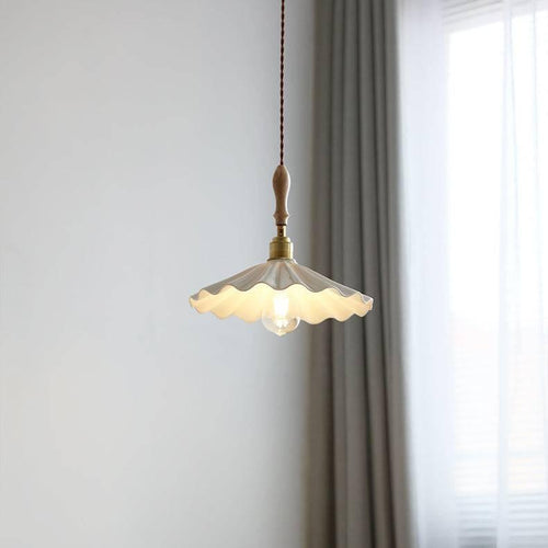 Elegante Pendelleuchte mit Holzhalterung und Geflochtener Schnur | Stilvolle Hängelampe für Esstisch und Wohnräume-1