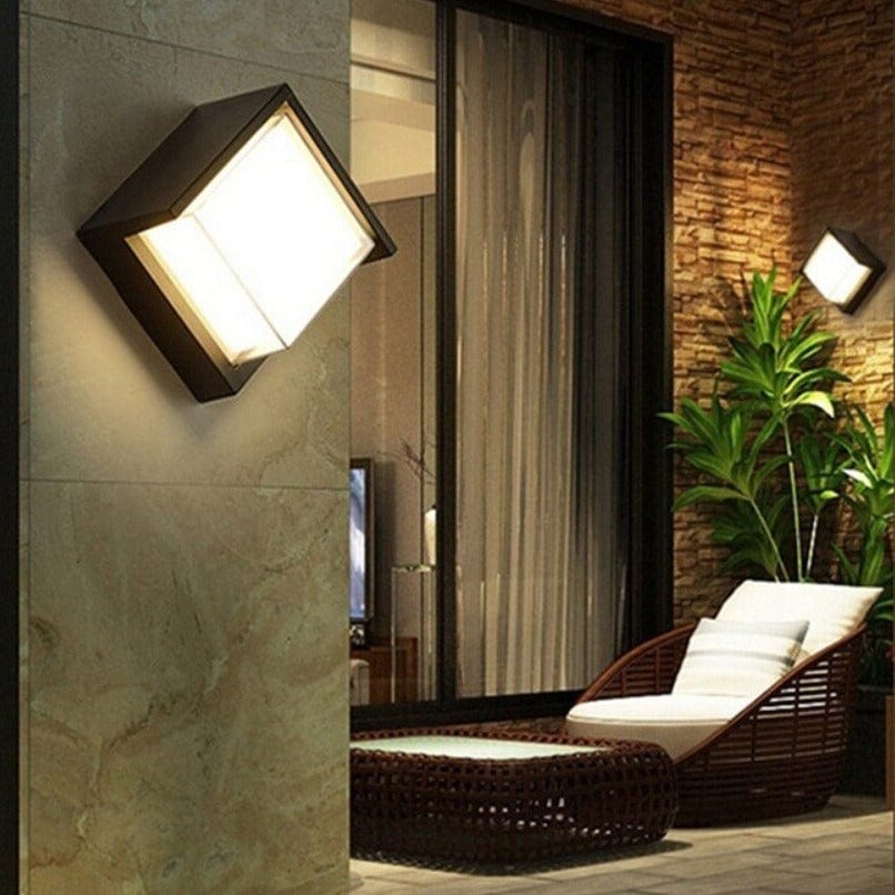 Elegante Außenwandleuchte mit Bewegungsmelder | IP65 Wasserdicht, Warmweißes LED Licht, Aluminium, 7W-3