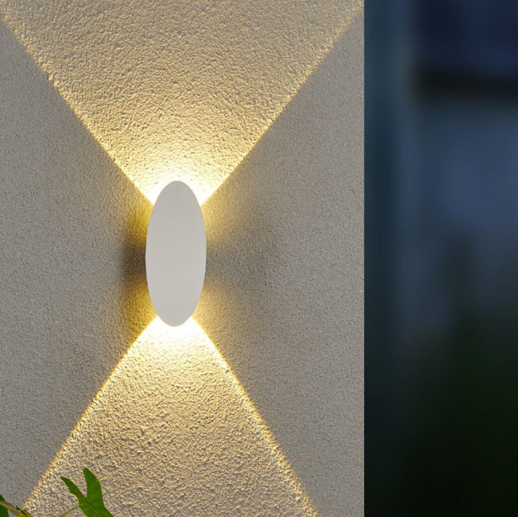 Elegante Außenwandleuchte aus Aluminium | IP65 Wasserdicht, Warmweißes LED-Licht, Oval 24cm x 10cm & Rechteck 25cm x 10cm-1