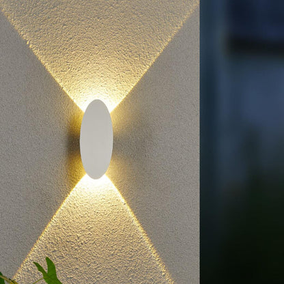 Elegante Außenwandleuchte aus Aluminium | IP65 Wasserdicht, Warmweißes LED-Licht, Oval 24cm x 10cm & Rechteck 25cm x 10cm-1