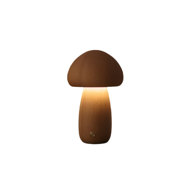 Variant image for Wiederaufladbare Holzpilz Tischlampe | Berührungsempfindliche LED Nachttischlampe ohne Kabel für Gemütlichkeit-2
