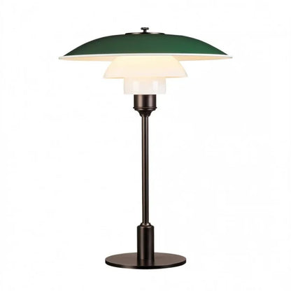 Variant image for Moderne Disc Tischlampe aus Metall und Opalglas | Elegante Nachttischlampe mit Diffuser und Praktischem Tastschalter, 46 cm hoch-3
