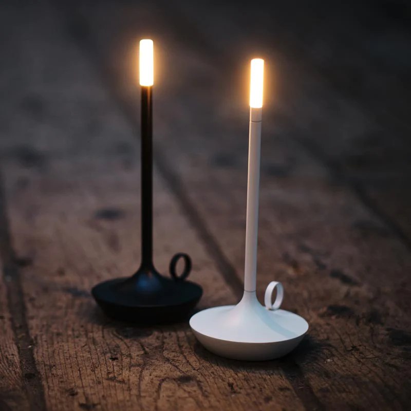 Elegantes Kerzenlicht mit Dimmfunktion und USB-Akku | 23 cm Hoch, Warmes Licht, Aluminiumgehäuse, 10-16 Stunden Batterielaufzeit-3