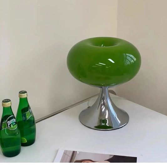 Antike Apfel Tischlampe aus Glas – Vintage Nachttischlampe für stilvolle Beleuchtung | E27 Halogen, Drehknopf, 90-260V-1