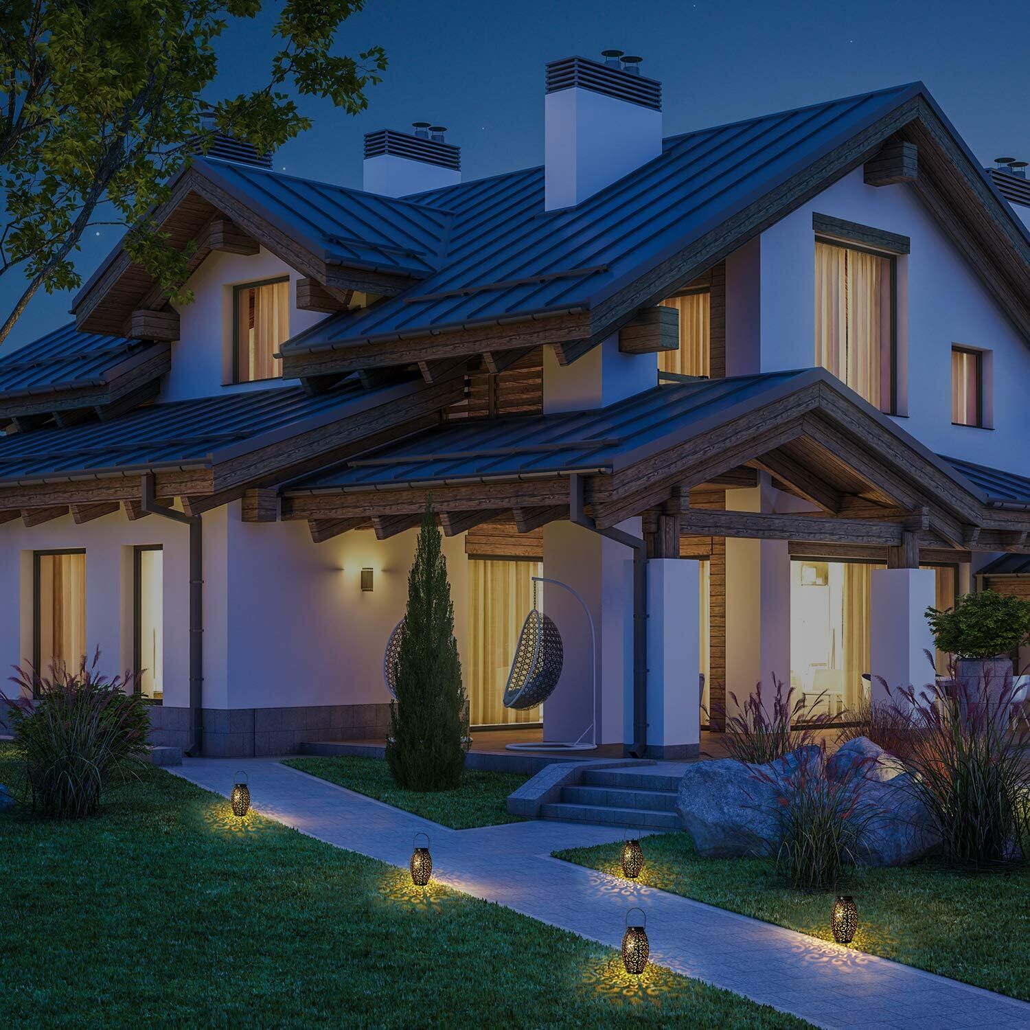 Elegante Solarlaterne Wetterfest für Garten und Outdoor – Warmes Licht, Energieeffiziente Beleuchtung für Stimmungsvolle Nächte-4