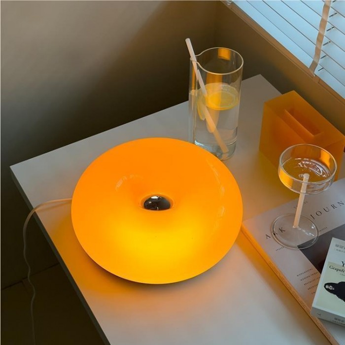 Variant image for Kreative Bauhaus Donut Wandleuchte und Tischleuchte | Dimmbar, LED, Berührungsschalter, Glas, Metall, Vielseitige Nutzung-1