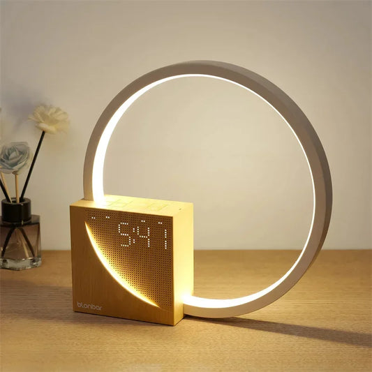 Eleganter Touch Control Lichtwecker mit Dimmbarem Licht – Holzdesign Nachttischwecker für Individuelles Weckerlebnis-1